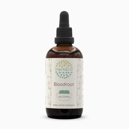 Bloodroot A120 Alcohol Herbal Extract Tincture, Super-Concentrated Responsibly farmed Bloodroot (Sanguinaria Canadensis) Dried Root (4 fl oz)