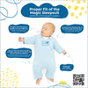 Baby Merlin's Magic Sleepsuit - Swaddle Transition Product - Cotton - Blue - 6-9 Months