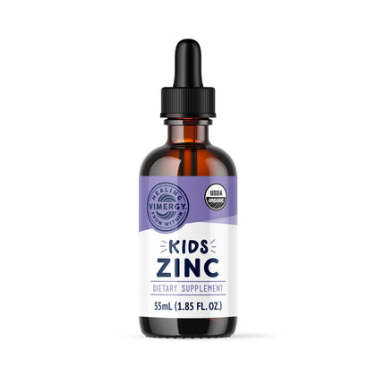 Vimergy Kids Organic Liquid Zinc - Fast-Absorbing Immune Support* - Promotes Healthy Bones & Skin - USDA Organic, Kosher, Vegan, Non-GMO - 55 mL