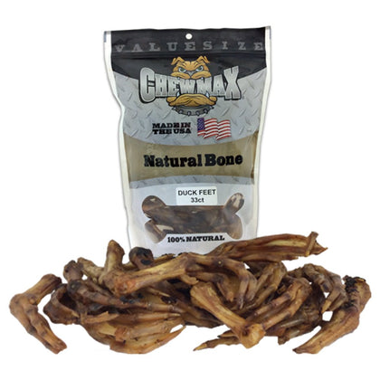 ChewMax Roasted Duck Feet 33 Count of 100% Natural Roasted Duck Feet Made in the USA