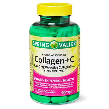 Spring Valley Highly Absorbable Collagen + VIT C 90 ct (Pack of 1)