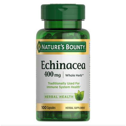 Nature's Bounty Echinacea, Herbal Supplement, Supports Immune Health, 400mg, 100 Capsules