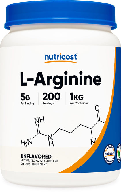 Nutricost L-Arginine Powder 1KG - Pure L-Arginine, 5g Per Serving