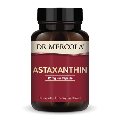 Dr. Mercola Astaxanthin, 30 Servings (30 Capsules), Dietary Supplement, 12 mg Per Capsule, Provides Antioxidant Power for Overall Health, Non-GMO