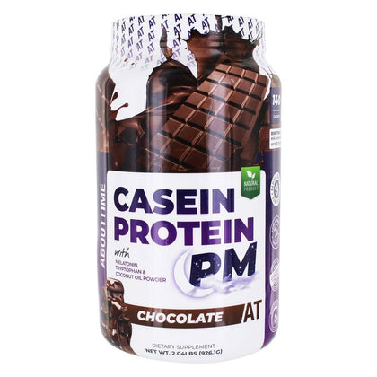 About Time Casein Protein Chocolate 2lb - 19g Protein, Nighttime Recovery Formula, No Artificial Sweeteners, No Growth Hormones