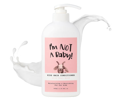 Hair Conditioner l Dermatologist Tested l Allergen-free l Zero silicon l Goat Milk and Shea Butter l PETA l Cruelty-free l Gentle for Kids l Kids Hair Conditioner l Im NOT A Baby l16.9 Fl Oz