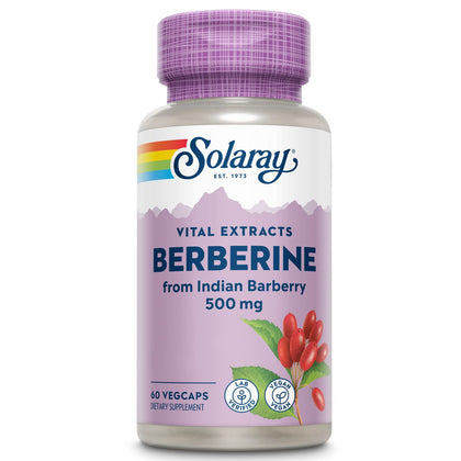 SOLARAY Berberine 500mg - Berberine Supplement for a Healthy, Active Lifestyle - with Berberine HCl and Oregon Grape Root - Vegan, 60-Day Money Back Guarantee, Lab Verified - 60 Servings, 60 VegCap