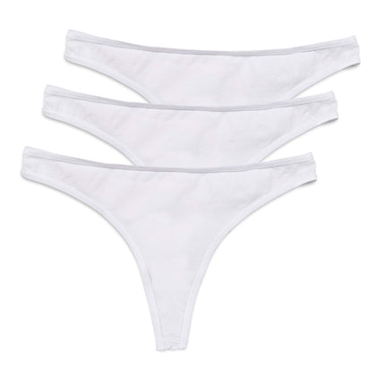 Dr. Mercola Women's White SITO Thong 3-Pack, Size X-Large, GOTS Certified Organic Cotton