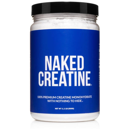 NAKED nutrition Pure Micronized Creatine Monohydrate - 100 Servings - 500 Grams, 1.1Lb Bulk, Vegan, Non-GMO, Gluten Free, Soy Free. Aid Strength Gains, No Artificial Ingredients - Naked Creatine