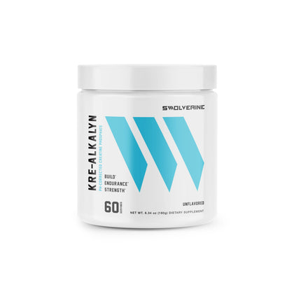 Swolverine Kre-Alkalyn | pH Correct Creatine Monohydrate, Build Strength, Gain Muscle, Power Performance, Enhance Endurance, Unflavored, (60 Servings)