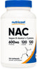 Nutricost N-Acetyl L-Cysteine (NAC) 600mg, 120 Vegetarian Capsules - Non-GMO, Gluten Free, Vegetarian Caps