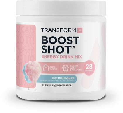 TransformHQ Boost Shot (28 Servings, Cotton Candy) | Energy Without the Crash - Gluten Free, Non-GMO