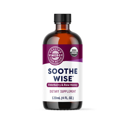 Vimergy Soothe Wise* - Fast-Absorbing Immune Support with Elderberry Syrup and Raw, Organic Honey - Coats and soothes Respiratory tissues - USDA Certified Organic, Vegan, Paleo-Friendly, Gluten-Free.