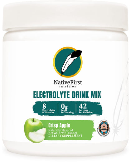 NativeFirst Electrolyte Drink Mix (42 Servings) - Gluten Free, Non-GMO (Crisp Apple)