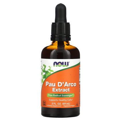 NOW Supplements, Pau D'Arco Extract Liquid with Dropper, Free Radical Scavenger*, 2-Ounce