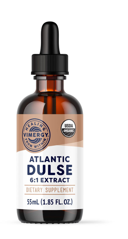 Vimergy USDA Organic Atlantic Dulse Extract, 55 Servings - Raw Liquid Seaweed Dulse Supplement Drops - Alcohol-Free, Vegan & Paleo Friendly (55 ml)