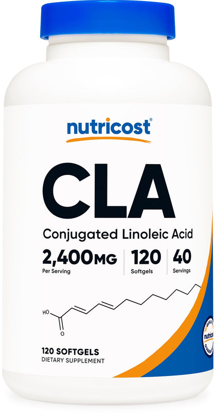 Nutricost CLA (Conjugated Linoleic Acid) 2,400mg, 120 Softgels - Gluten Free, Non-GMO, 800mg Per Softgel