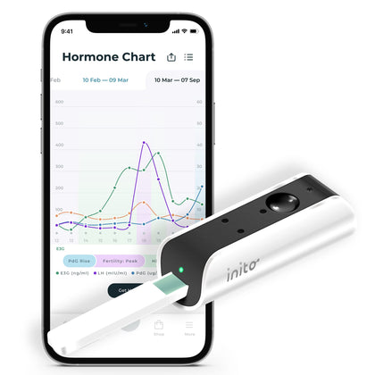 Inito Fertility Monitor & Hormone Tracker for Women | Estrogen, LH, PdG (Urine Metabolite of progesterone), FSH | Predict & Confirm Ovulation | Includes 15 Test Strips (iPhone Xs Max / 11 Pro Max)