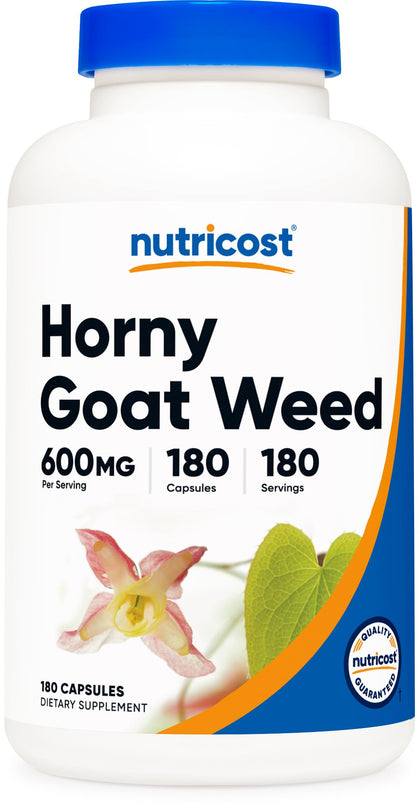 Nutricost Horny Goat Weed Extract (Epimedium) - 180 Capsules, 180 Servings, 600mg Per Capsule