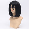 paixpays fancy attack on titan -mikasa ackerman short black straight cosplay wig