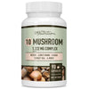 10 Mushroom Complex Supplement | 1300+ MG Blend with Lions Mane, Turkey Tail, Cordyceps, Reishi, Shiitake, Maitake, Chaga & White Button Mushroom Extracts | Immune & Adaptogen Support | 90 Capsules