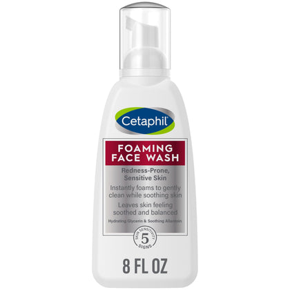 CETAPHIL Redness Relieving Foaming Face Wash For Sensitive Skin , 8 Fl Oz , Gently Cleanses & Calms Sensitive Skin Without Over Drying, (Packaging May Vary)