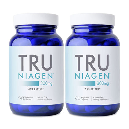 TRU NIAGEN - Patented Nicotinamide Riboside NAD+ Supplement. NR Supports Cellular Energy Metabolism & Repair, Vitality, Healthy Aging of Heart, Brain & Muscle - 90 Servings / 90 Capsules - Pack of 2