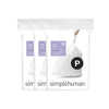 simplehuman Code P 60 Count, Genuine Custom Fit Liners, Drawstring Trash Bags in Dispenser Packs, 50-60 Liter / 13-16 Gallon