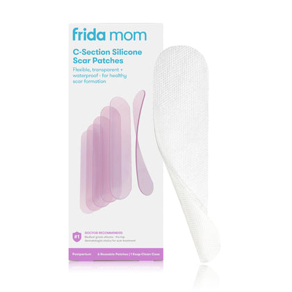 Frida Mom C-Section Silicone Strips, C-Section Recovery Must Have Scar Patches, Reusable Medical Grade Treatment for Keloid Scars, Includes Case & Pouch