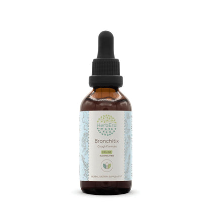 Bronchitix B60 Alcohol-Free Extract Tincture, Elderberry, Marshmallow Root,Ginger Root, Mullein Leaf, Peppermint Leaf, Lobelia Herb. Cough Formula 2 Fl Oz