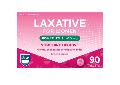 Rite Aid Stimulant Laxative Tablets, Bisacodyl USP, 5 mg - 90 Count | Constipation Relief | Coated for Easy Swallowing | Women Health | Stool Softener