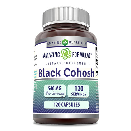 Amazing Formulas Black Cohosh 540 Mg per Serving 120 Capsules Supplement | Non-GMO | Gluten-Free | Made in USA