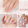 GAOY 15 Pcs Jelly Gel Nail Polish Kit, Sheer Nude Pink Colors Gel Polish Set with Glossy & Matte Top Coat and Base Coat for Nail Art DIY Manicure and Pedicure at Home