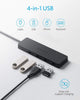 Anker 4-Port USB 3.0 Hub, Ultra-Slim Data USB Hub with 2 ft Extended Cable [Charging Not Supported], for MacBook, Mac Pro, Mac mini, iMac, Surface Pro, XPS, PC, Flash Drive, Mobile HDD