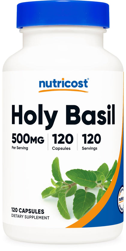 Nutricost Holy Basil Capsules 500mg, 120 Vegetarian Capsules - Gluten Free, Non-GMO