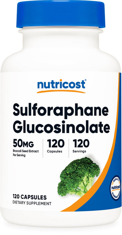 Nutricost Sulforaphane Glucosinolate (SGS) (120 Capsules) - 50 mg Broccoli Seed Extract Per Serving