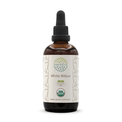 White Willow B120 USDA Organic Tincture | Alcohol-Free Extract, High-Potency Herbal Drops | Certified Organic White Willow (Salix alba) Dried Bark (4 oz)