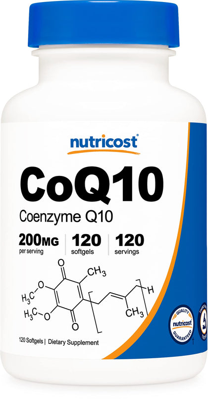 Nutricost CoQ10 Softgels 200mg, 120 softgel Capsules - Coenzyme Q10