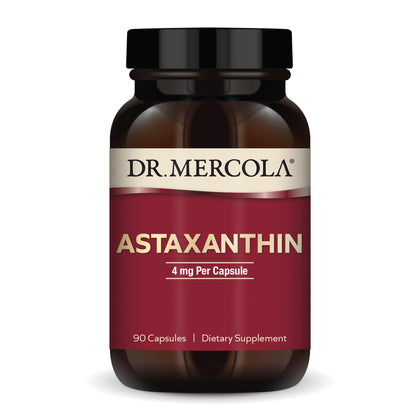 Dr. Mercola Astaxanthin, 90 Servings (90 Capsules), Dietary Supplement, 4 mg Per Capsule, Provides Antioxidant Power for Overall Health, Non-GMO