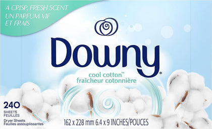 Downy Dryer Sheets Laundry Fabric Softener, Cool Cotton, 240 Count