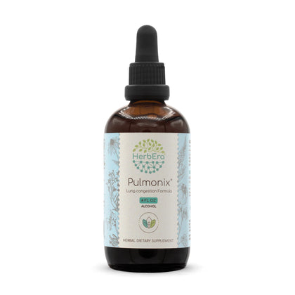 Pulmonix A120 Alcohol Extract Tincture, Concentrated Liquid Drops Astragalus Root, Red Sage Leaf, Garlic Bulb, Echinacea Root, Lobelia Herb. Wildcrafted: Umckaloabo Root. Lung Congestion Formula 4 Oz