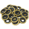 Healvaluefit Oxygen Regulator Gasket Brass Yoke Washer O Ring Seals Brass with Rubber - Pack of 30