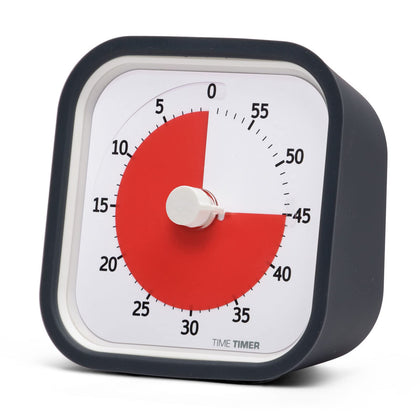 TIME TIMER MOD (Charcoal), A Visual Countdown 60 Minute Timer for Classrooms, Meetings, Kids and Adults Office and Homeschooling Tool with Silent Operation and Interchangeable Silicone Cover