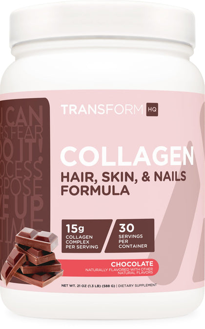 TransformHQ Beauty Collagen (30 Servings) Chocolate - Hair, Skin, & Nails Formula