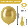 RUBFAC Gold Party Balloons, 70pcs 10 Inches Metallic Gold Balloons and Ribbon, Thick Gold Latex Balloons for Birthday Graduation Wedding Baby Shower Anniversary Festival Party Decorations