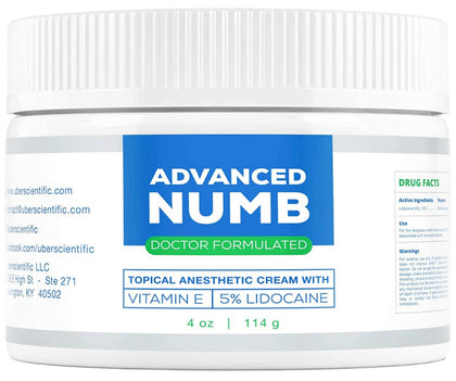 Advanced Numb (2 oz 5% Lidocaine Pain Relief Cream, Lidocaine Ointment, Numbing Cream, Made in USA