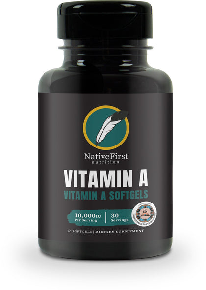 NativeFirst Vitamin A Softgels (10,000 IU, 30 Softgels) - Gluten Free, Non-GMO