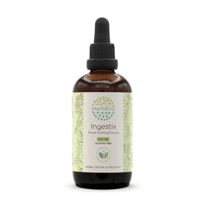 Ingestix B120 Alcohol-Free Extract Tincture, Concentrated Liquid Drops Natural: Licorice Root, Slippery Elm Bark, Marshmallow Root, Chamomile, Elderberry, Ginger Root. Throat Soothing Formula 4 Fl Oz