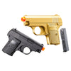 Lightweight Pocket Dual Airsoft Spring Pistols Gold & Black for Cosplay James Bond Costume, Spring Pistol Gun Toy for Youth, Great Started kit for Beginner