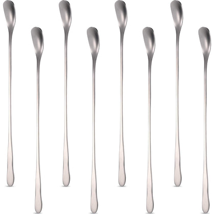 Patelai 8 Pieces Stainless Steel Coffee Stirrers Mixing Spoon Drink Cocktail Stir Sticks Stirring Tea Spoon Long Handle Bar Spoon, 7.87 Inch